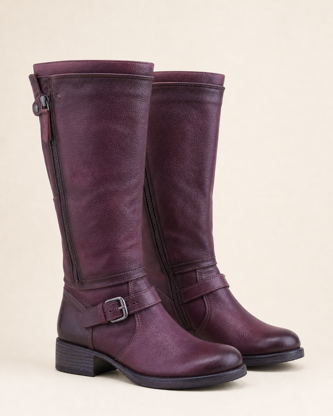 Corinne | Round-toe Low-heel Tall Riding Boot