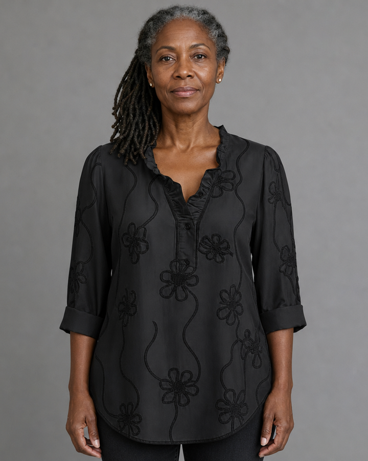 Amelia | Embroidered Cotton Blouse