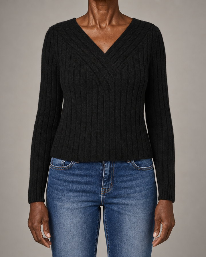 Quinn | Elegant Sunken Stripe Sweater