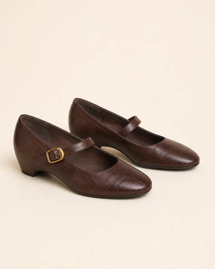 Jessie | Round-Toe Mary Jane Flats