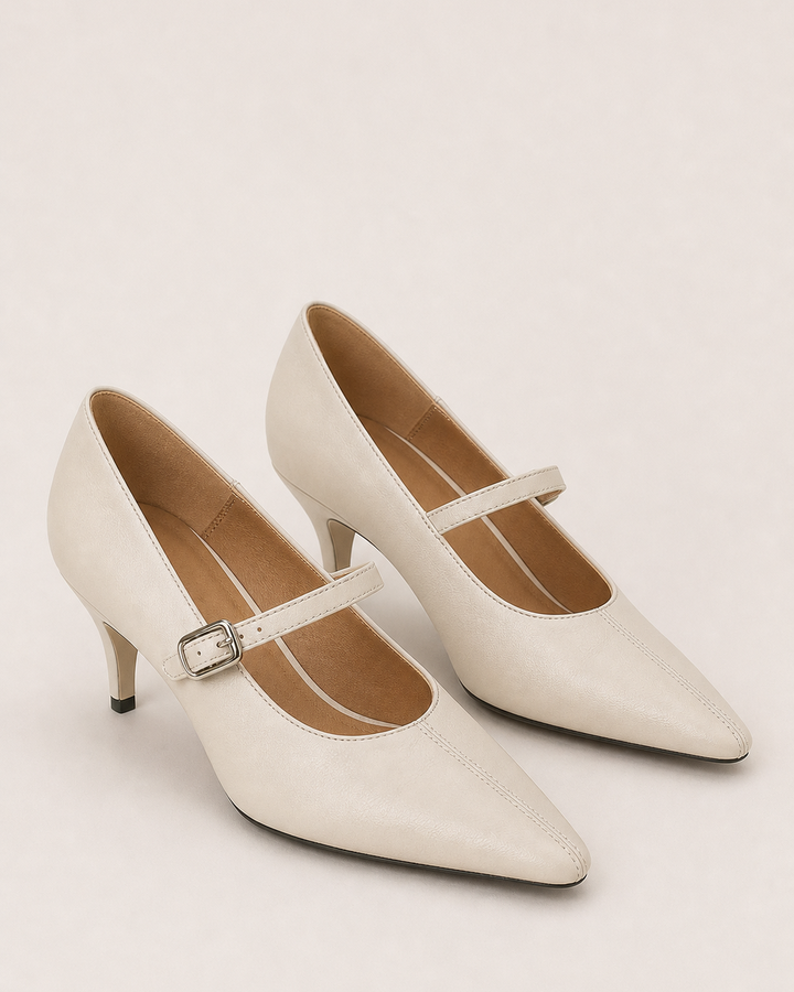 Kathryn | Pointed-Toe Mary Jane Flats