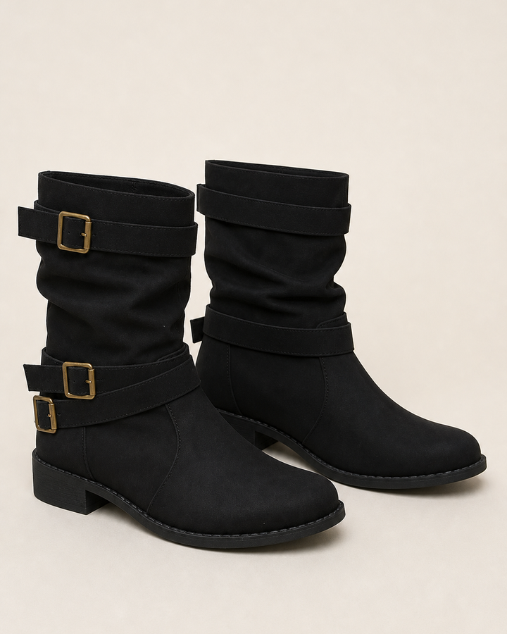 Glenna | Flat Low-heel Mid-calf Boot
