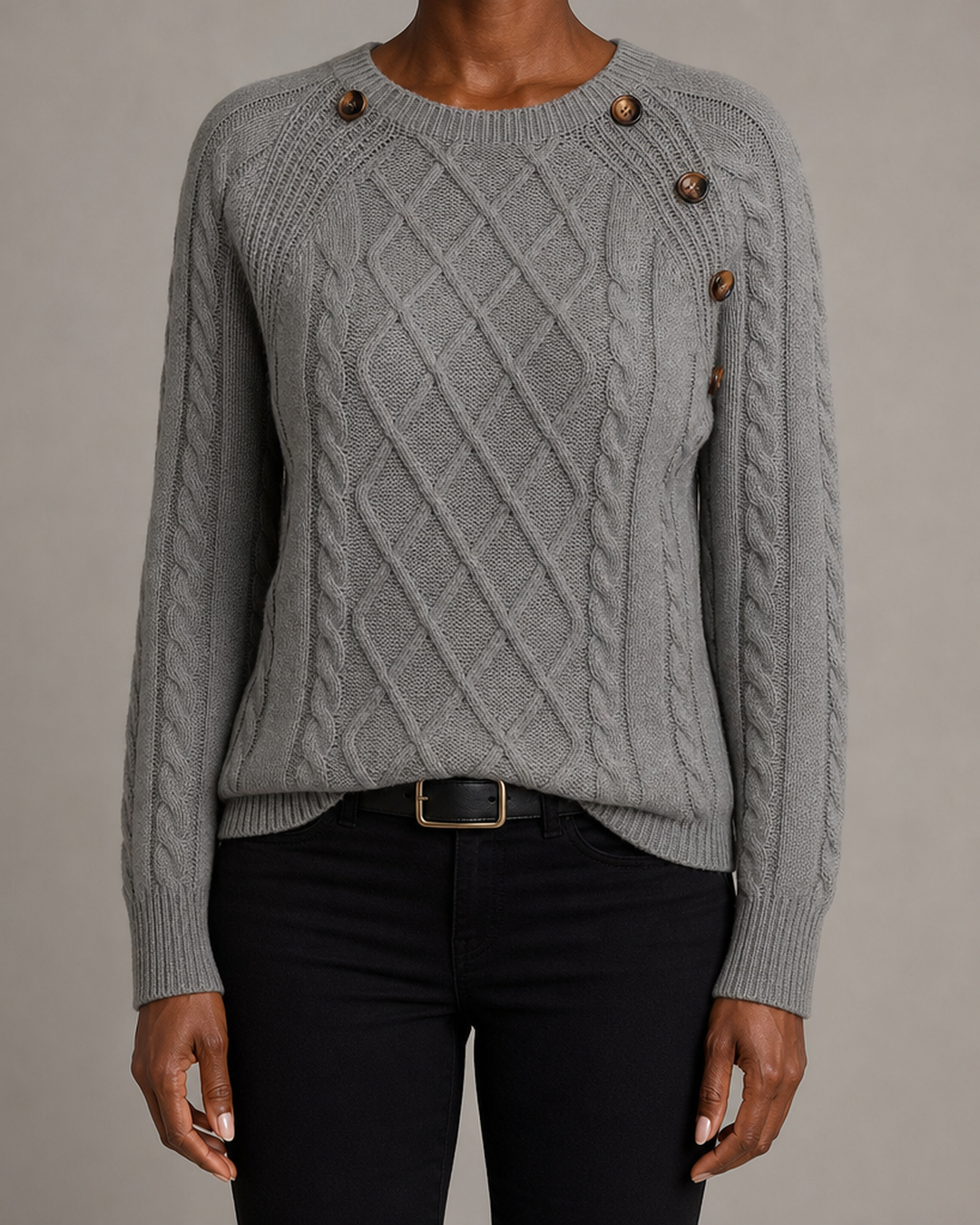 Betsy | Button-detail Cable Jumper