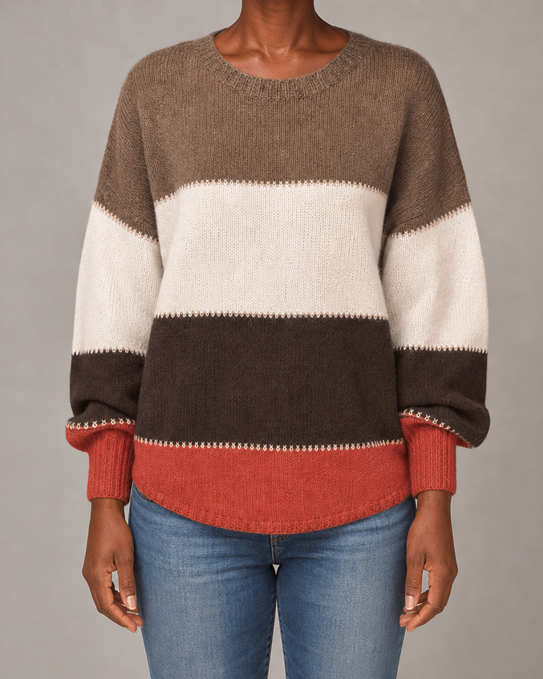 Elise Moretti | Colour Block Knit Sweater For Women