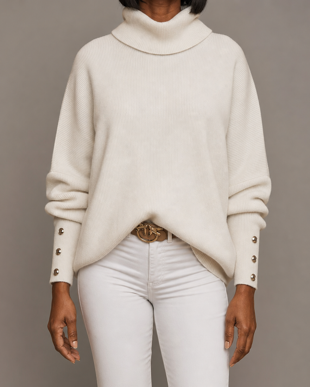 Genevieve Laurent | Elegant Turtleneck Knit Sweater For Women