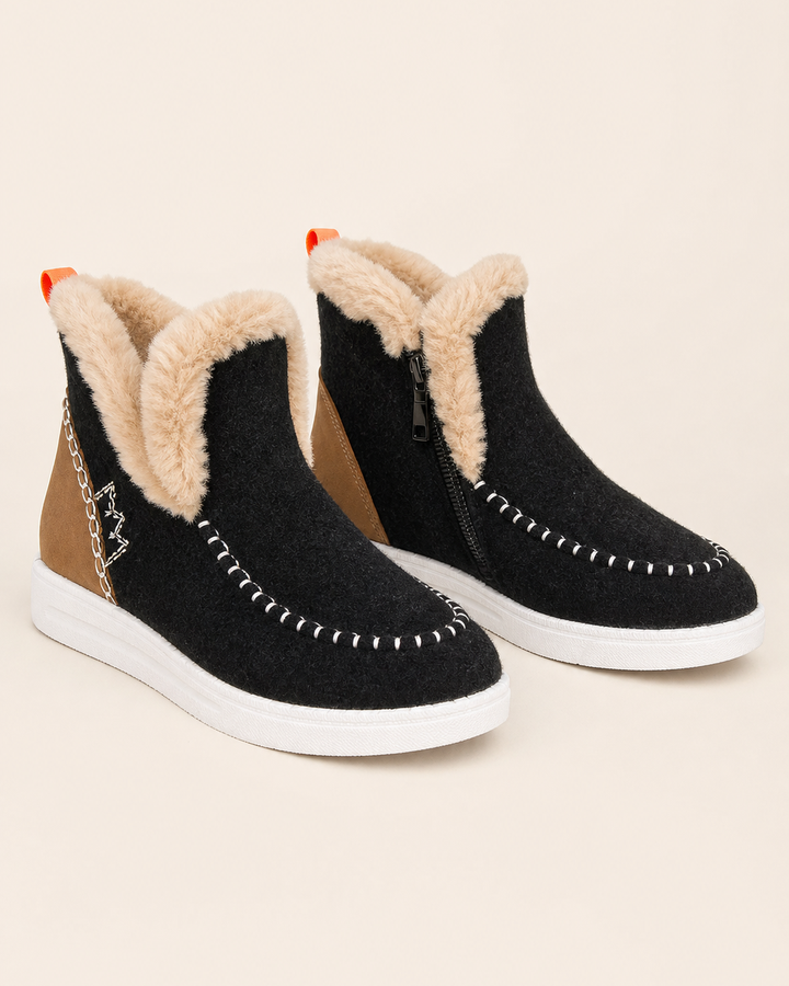 Faye | Fleece-Lined High-Top Colour-Block Boot