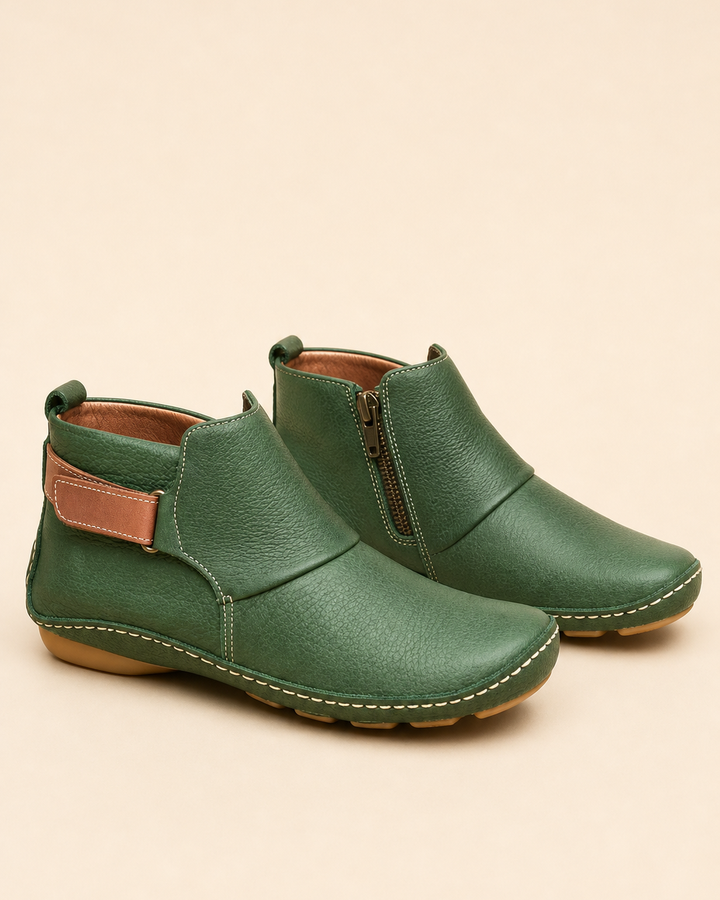 Tess | Hook-and-Loop Low-Heel Ankle Boot