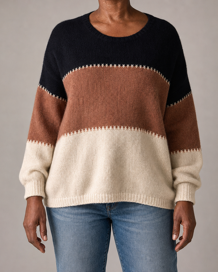 Elise Moretti | Colour Block Knit Sweater For Women
