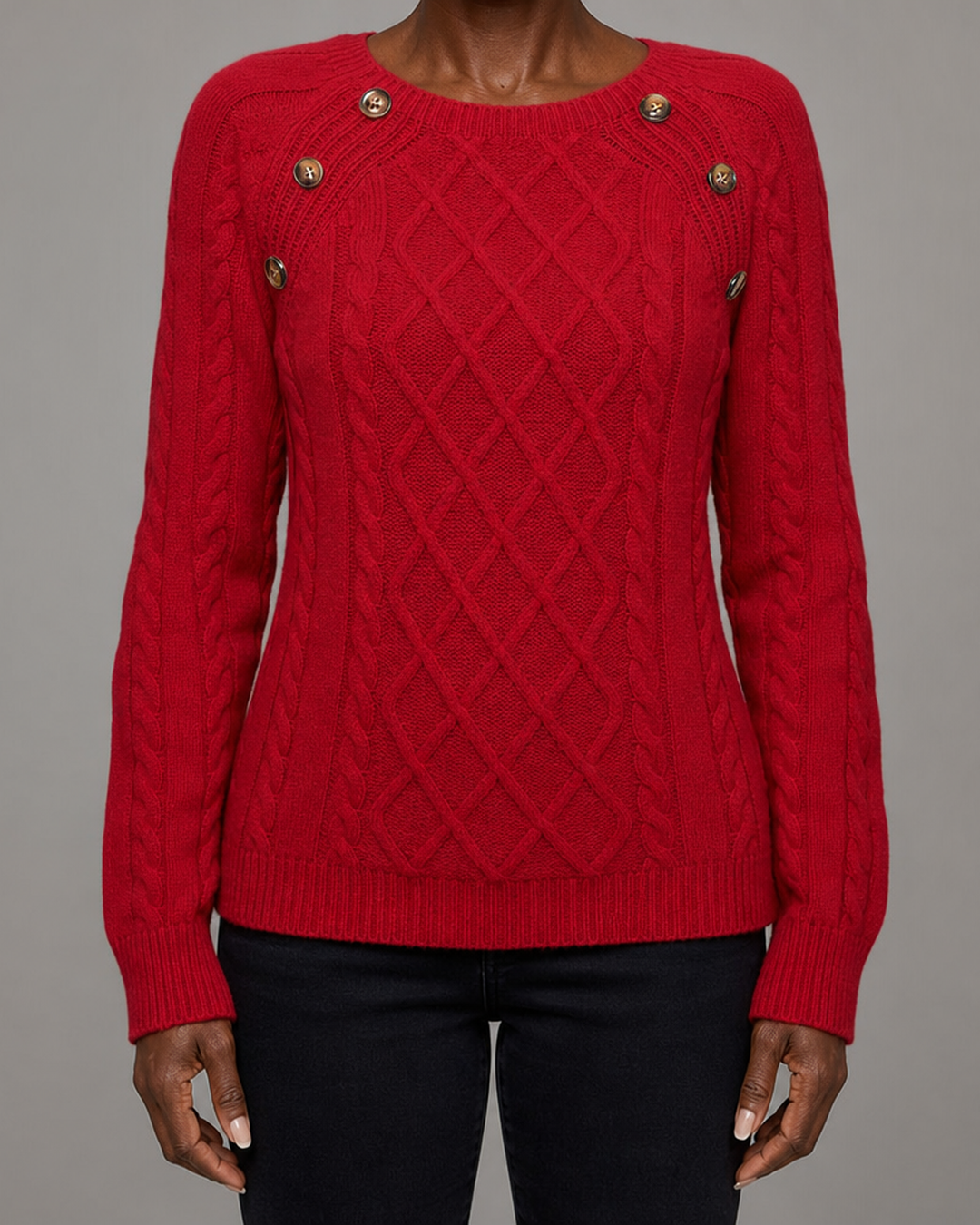 Betsy | Button-detail Cable Jumper