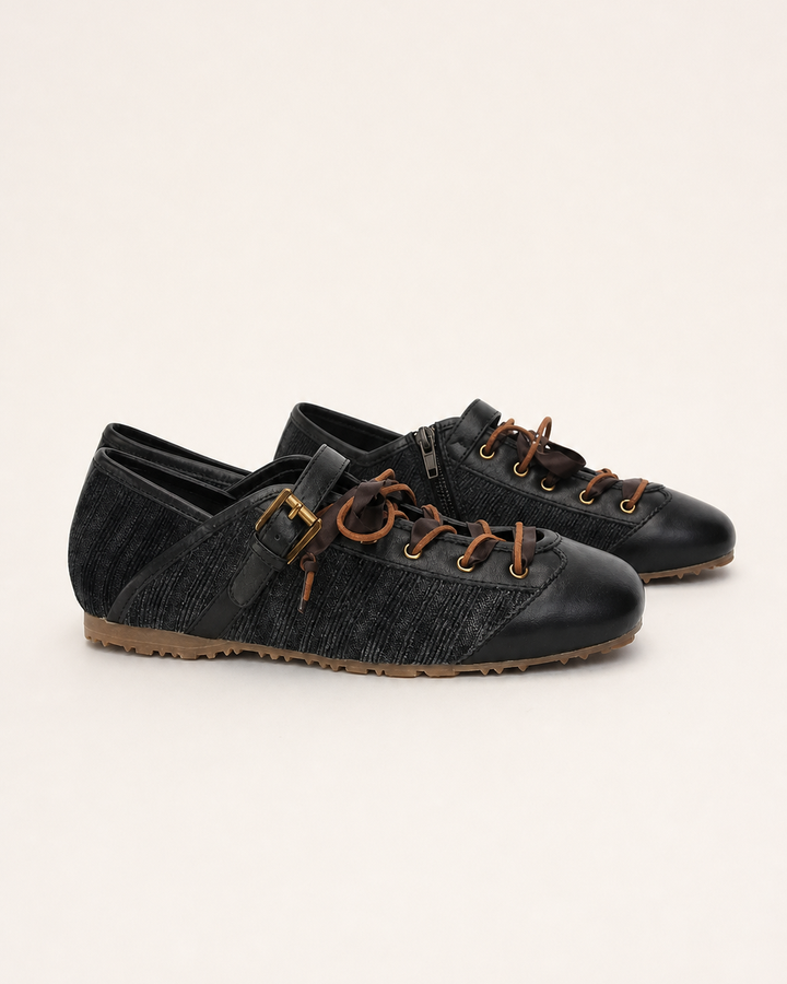 Cora | Lace-Up Round-Toe Ballet Flat