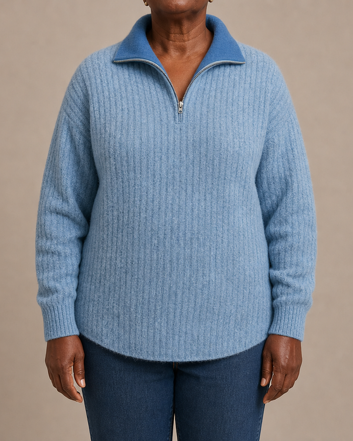 Chic Half-Zip Pullover Sweater | Women's Fashion Sweater