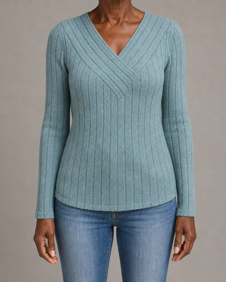 Quinn | Elegant Sunken Stripe Sweater