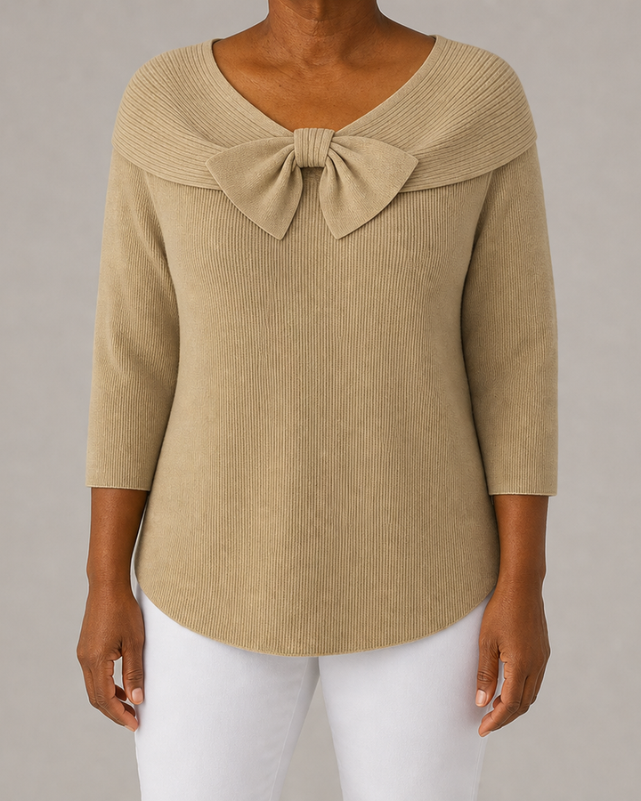 Remi Elegant Knitted Bow Top