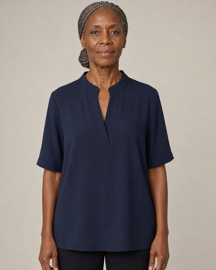 Margaux | Chic V-Neck Blouse with Gold Detail