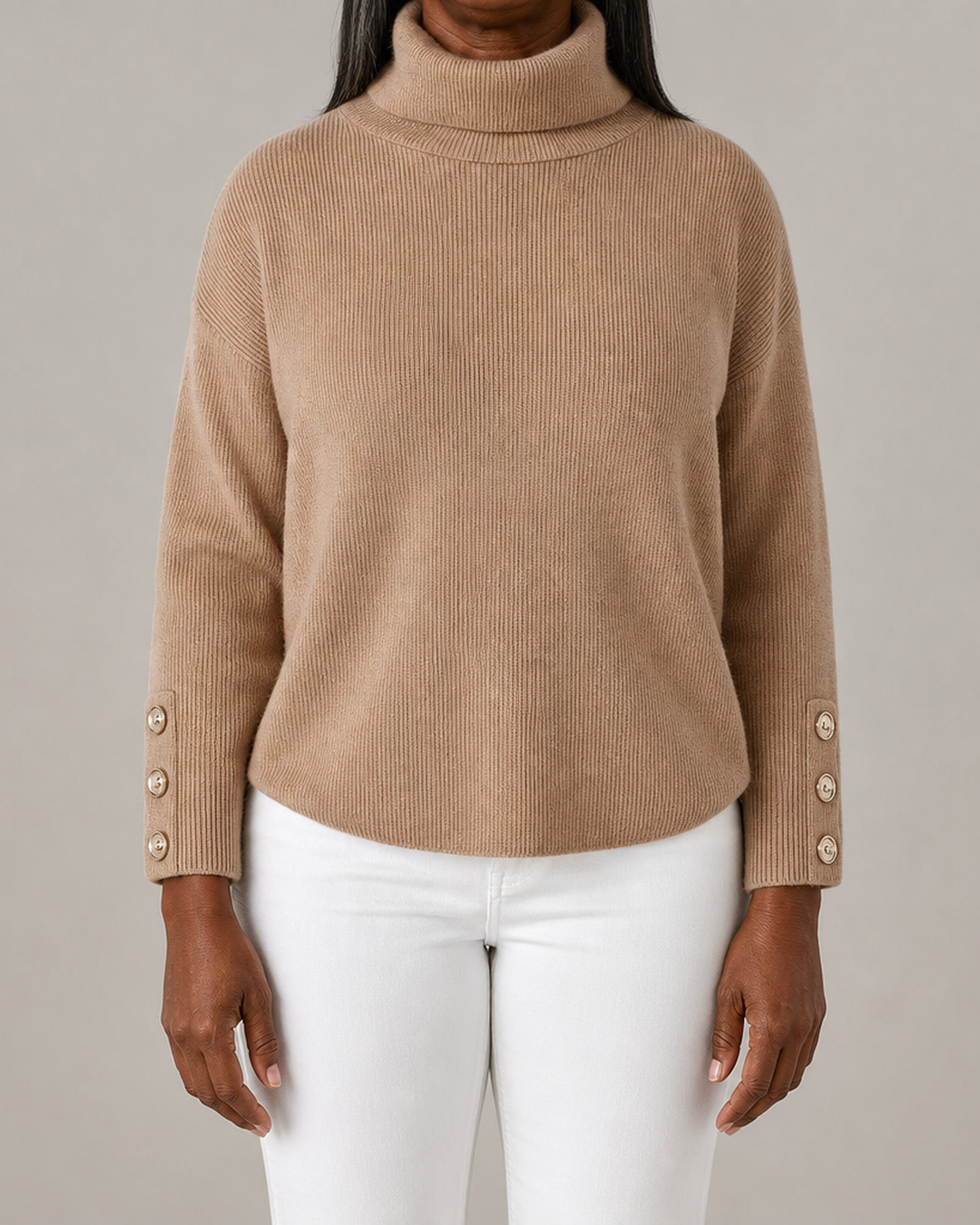 Genevieve Laurent | Elegant Turtleneck Knit Sweater For Women