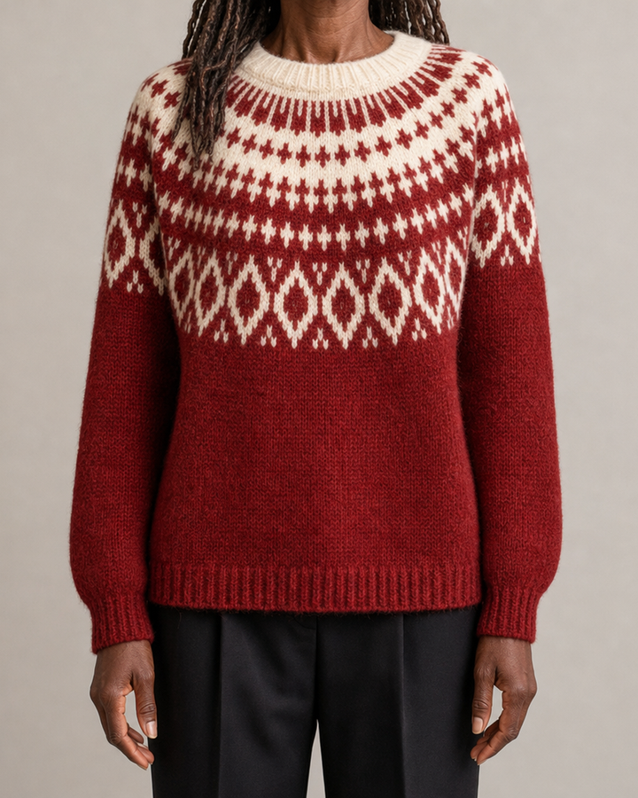 Katherine | Red Vintage Fair Isle Pullover