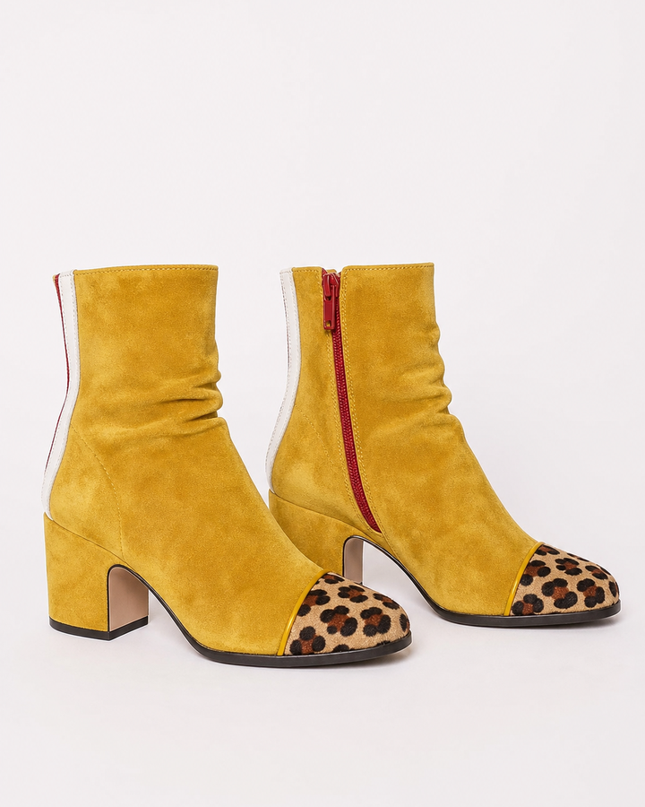 Marlow | Suede Block-Heel Square-Toe Ankle Boot