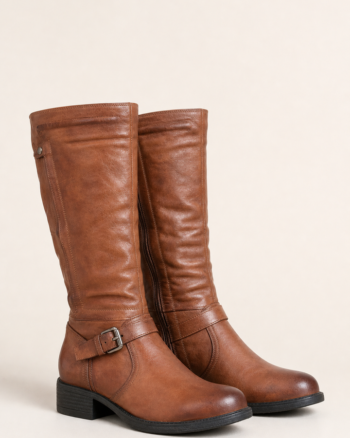 Corinne | Round-toe Low-heel Tall Riding Boot