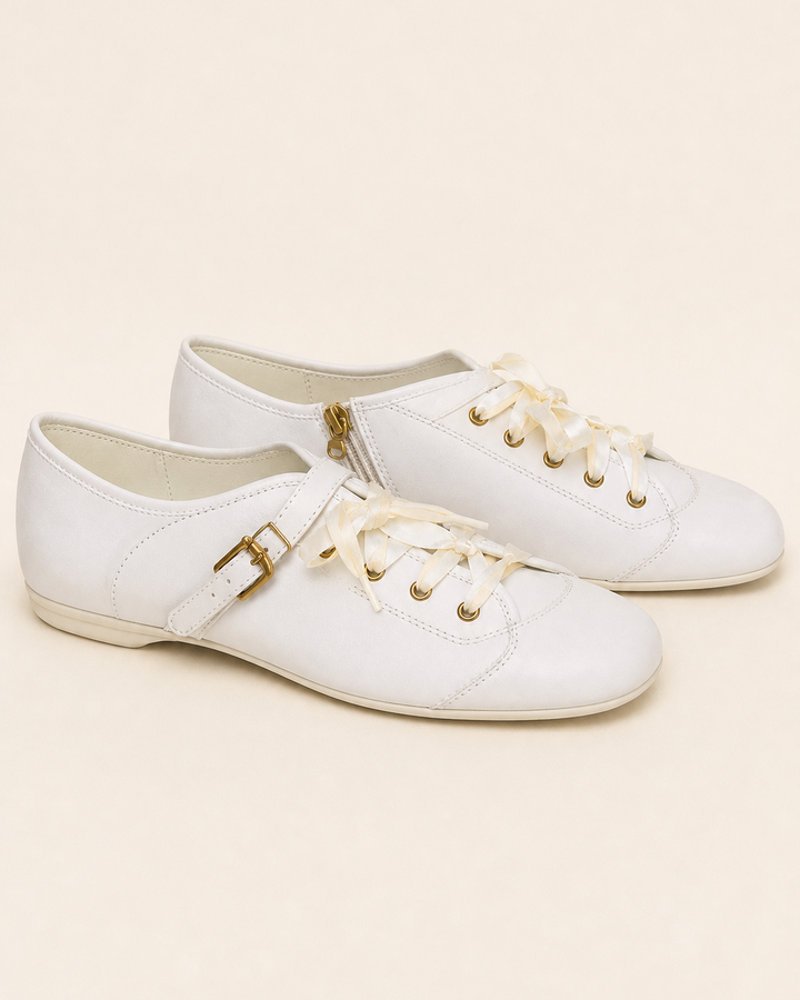 Cora | Lace-Up Round-Toe Ballet Flat
