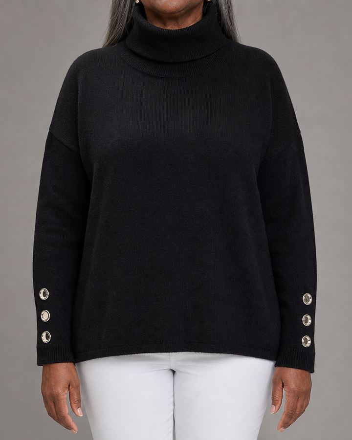 Genevieve Laurent | Elegant Turtleneck Knit Sweater For Women