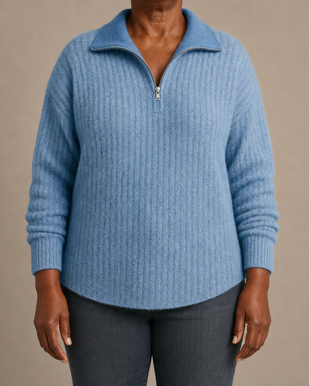 Chic Half-Zip Pullover Sweater | Women's Fashion Sweater