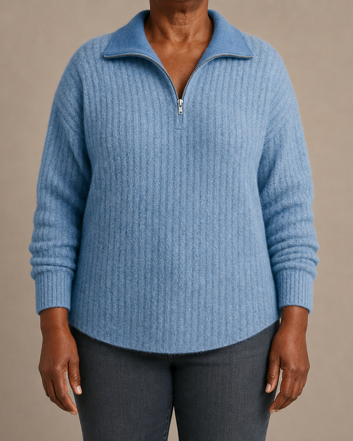 Chic Half-Zip Pullover Sweater | Women's Fashion Sweater