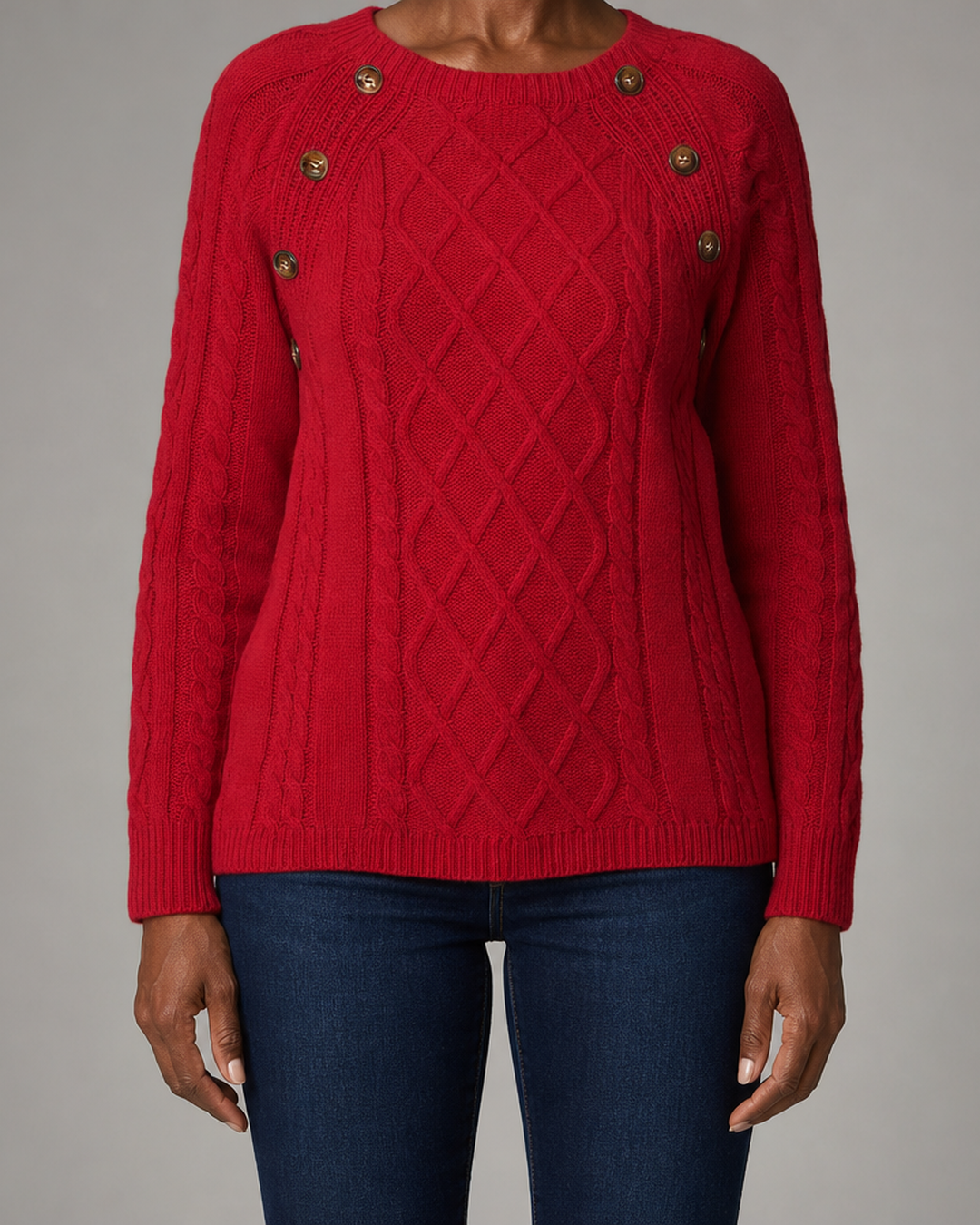 Betsy | Button-detail Cable Jumper