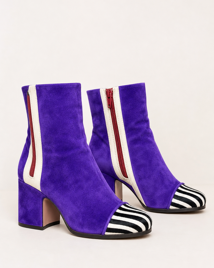Marlow | Suede Block-Heel Square-Toe Ankle Boot