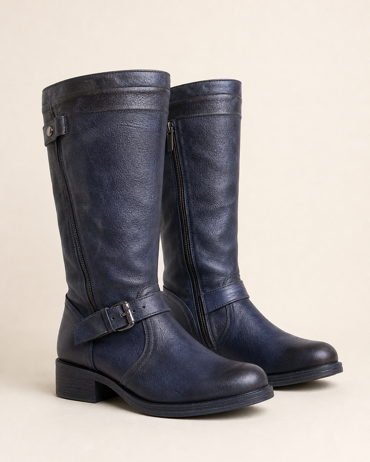 Corinne | Round-toe Low-heel Tall Riding Boot
