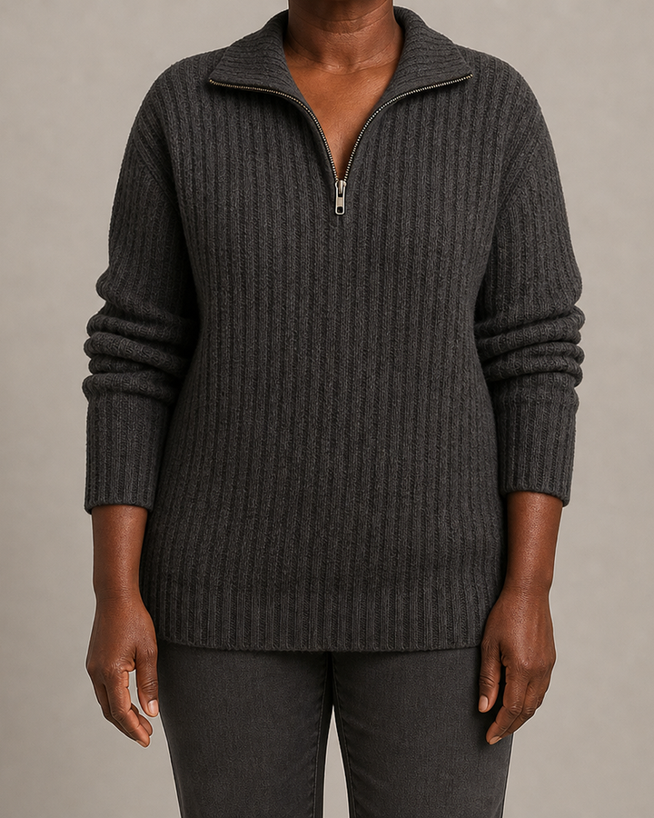Chic Half-Zip Pullover Sweater | Women's Fashion Sweater