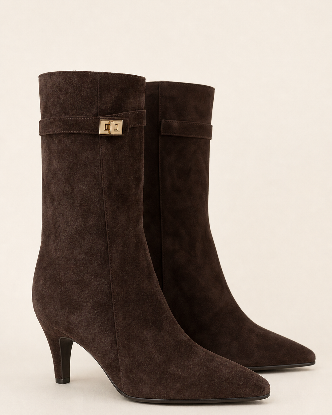 Vivian | Pointed-toe Wide-shaft Buckle Long Boot