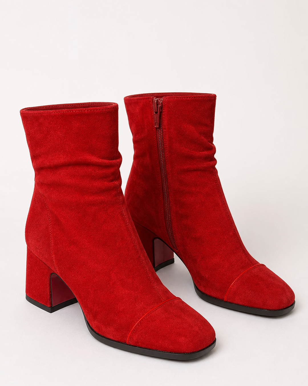 Marlow | Suede Block-Heel Square-Toe Ankle Boot