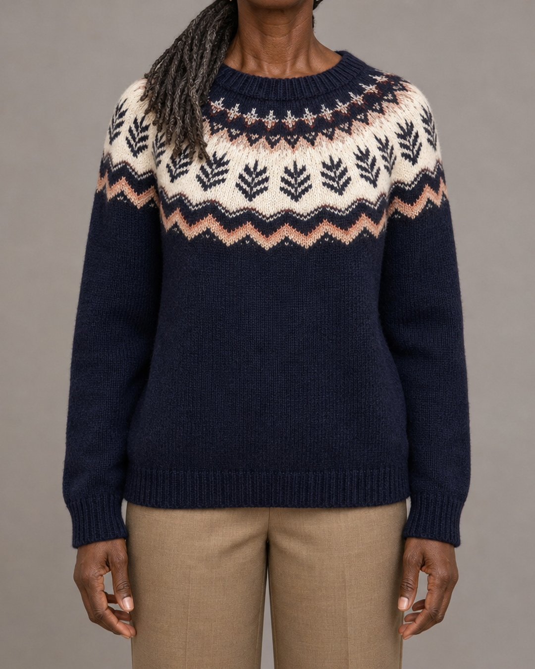 Nadine | Coffee Ii Vintage Fair Isle Pullover