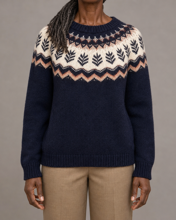 Nadine | Coffee Ii Vintage Fair Isle Pullover