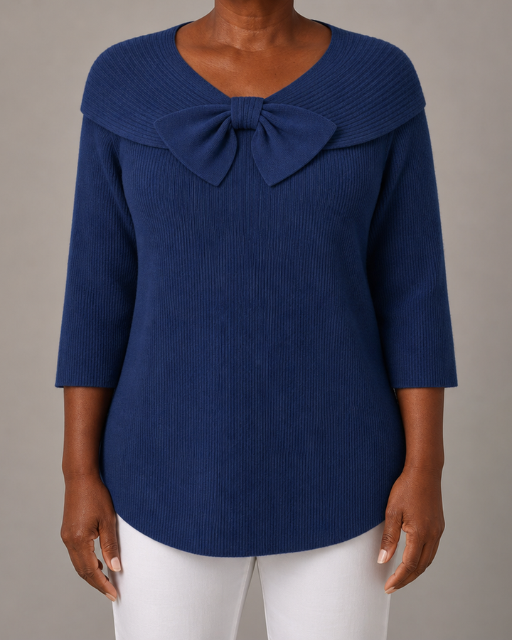 Remi Elegant Knitted Bow Top