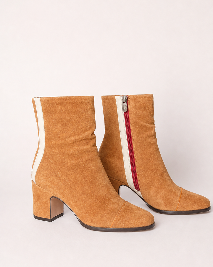 Marlow | Suede Block-Heel Square-Toe Ankle Boot