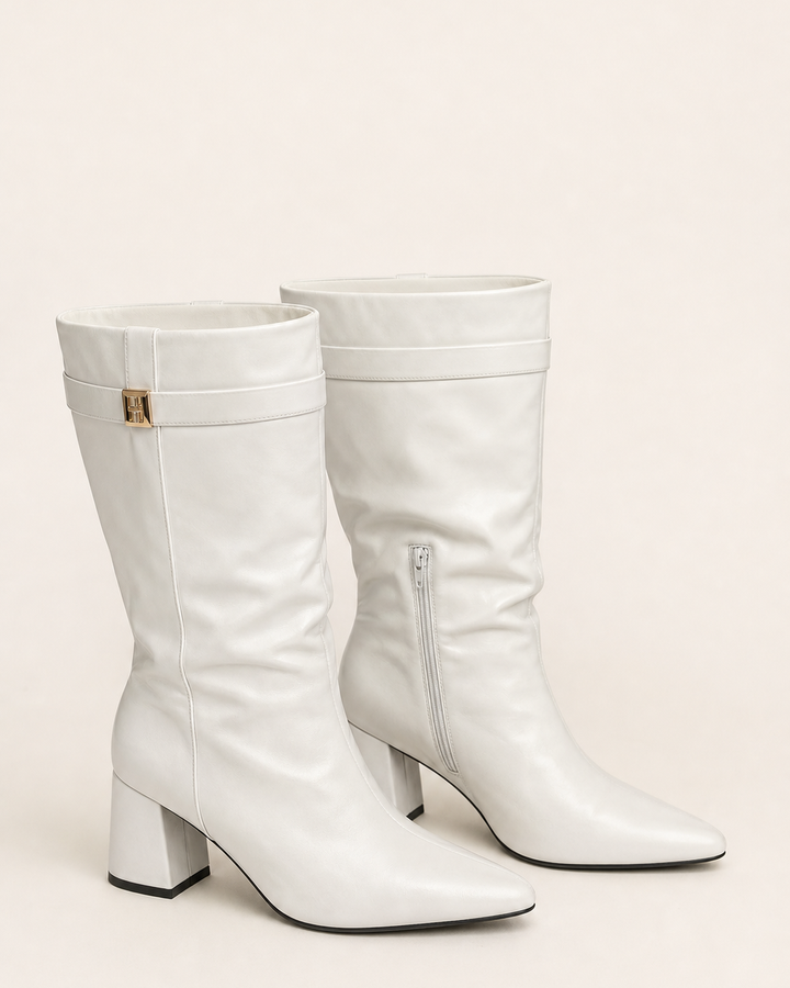Vivian | Pointed-toe Wide-shaft Buckle Long Boot