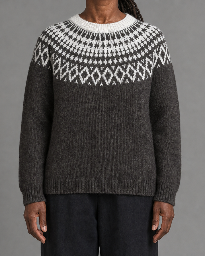Ophelia | Black Vintage Fair Isle Pullover