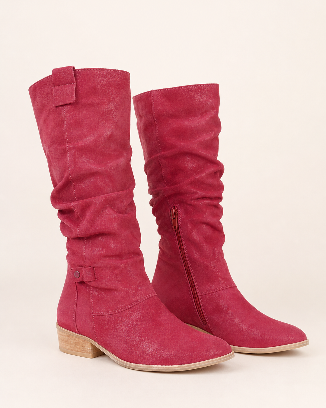 Adele | Low-Heel Side-Zip Suede Tall Boot