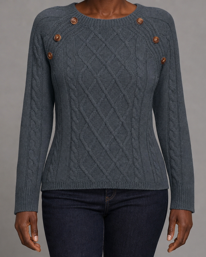 Betsy | Button-detail Cable Jumper