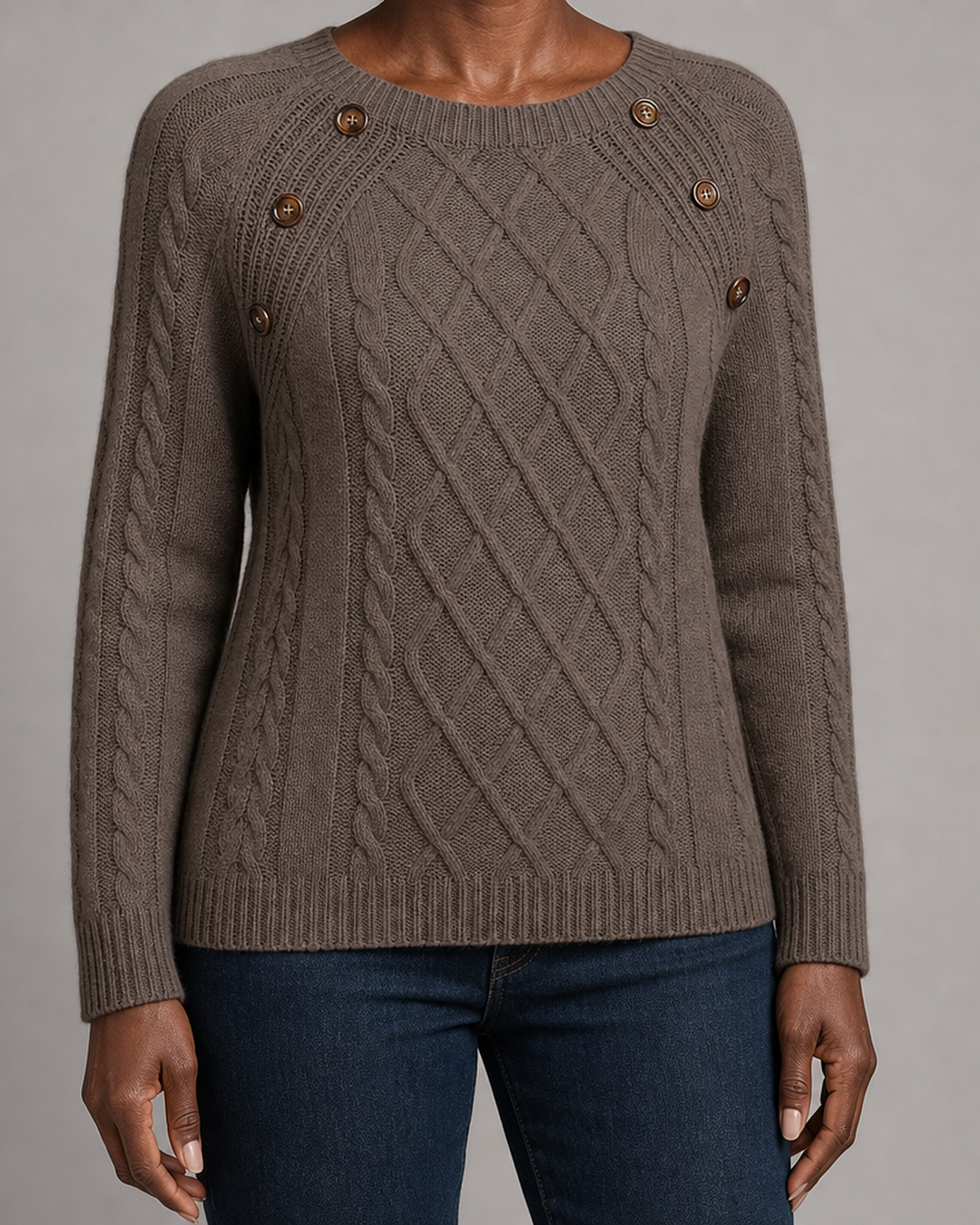 Betsy | Button-detail Cable Jumper