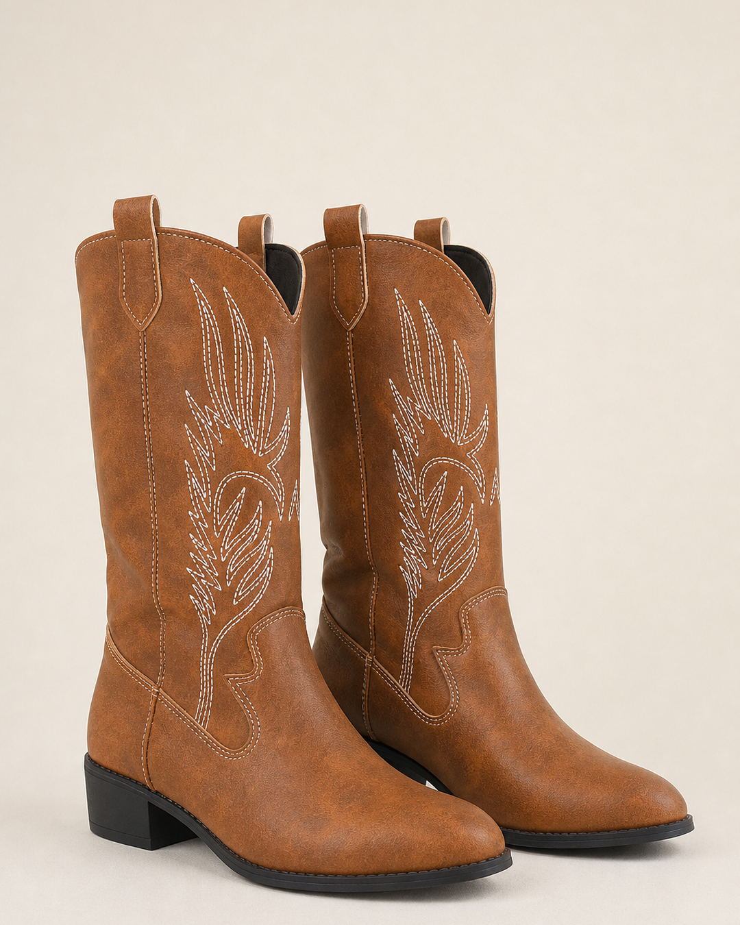Roslyn | Embroidered Pointed-toe Western Knee Boot