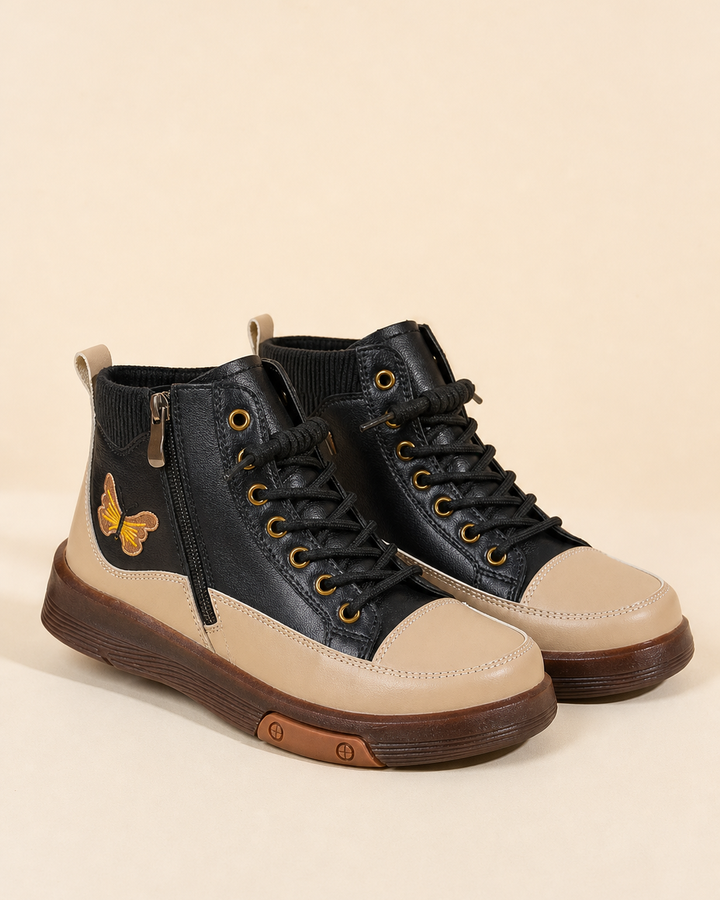 June | Flat Lace-up Combat Boot