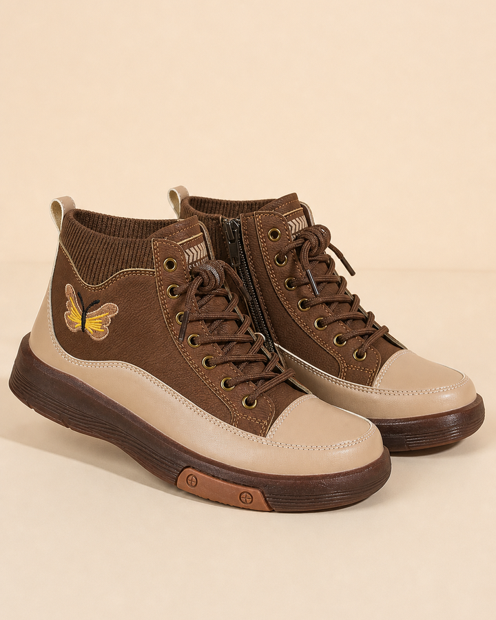 June | Flat Lace-up Combat Boot