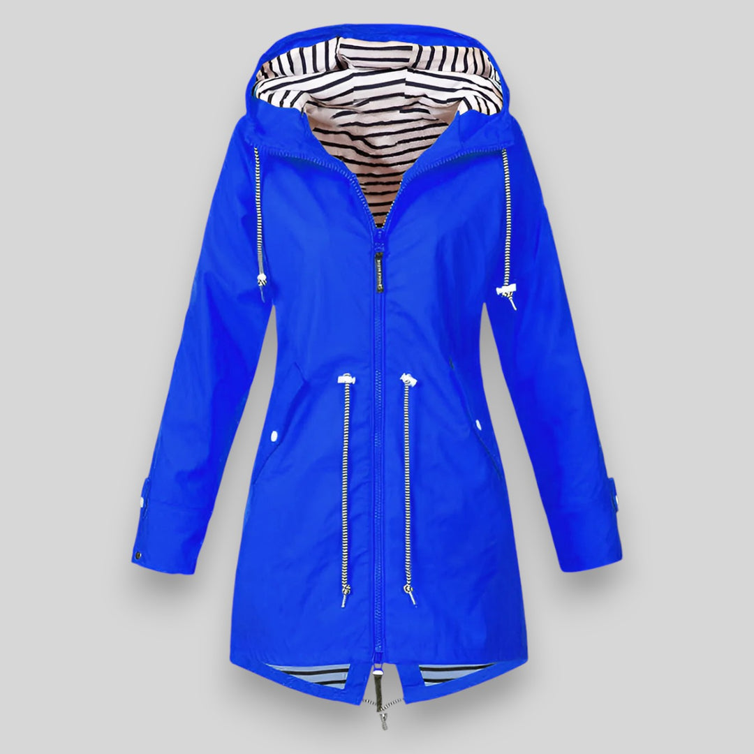 Thandi waterproof rain jacket in blue, product photo