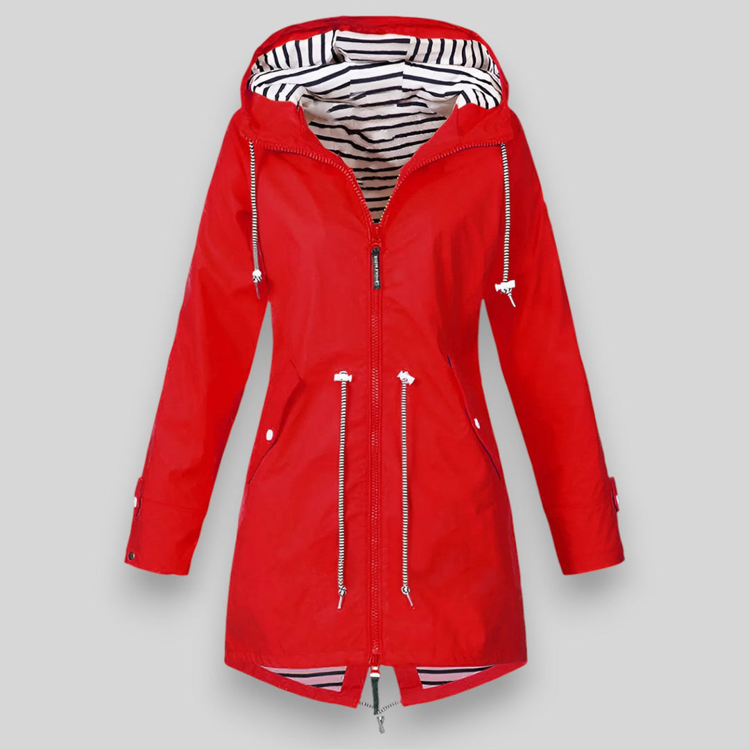 Thandi waterproof rain jacket in red, product photo
