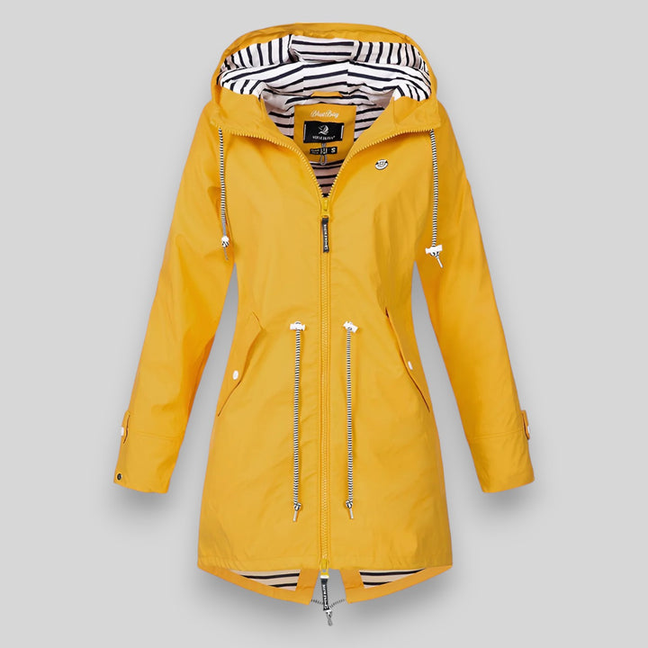 Thandi waterproof rain jacket in yellow, product photo