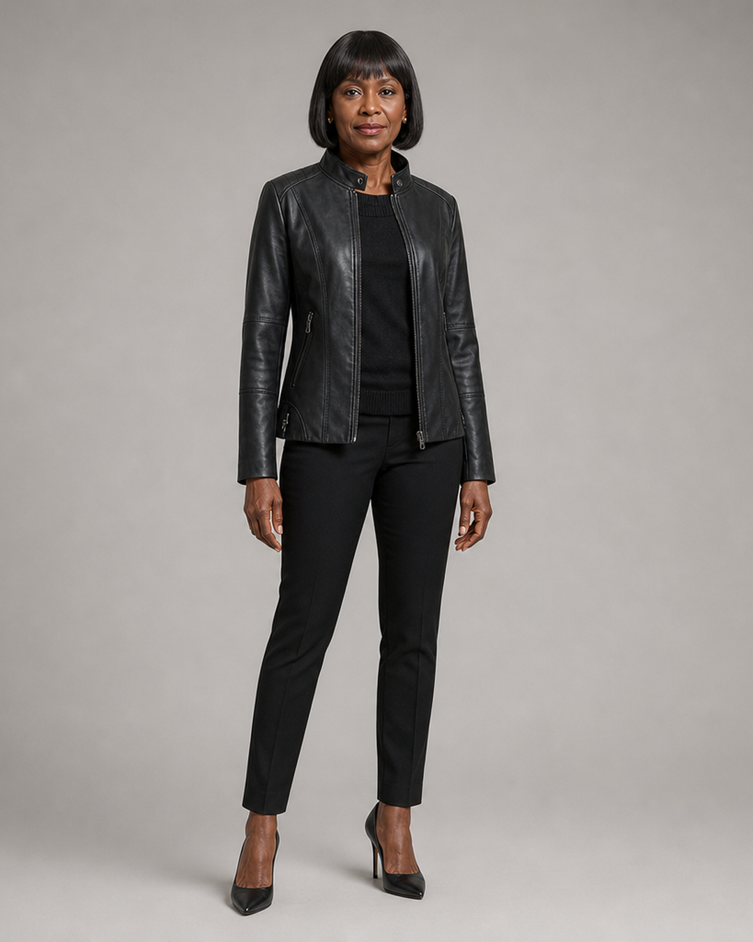 Larissa | Women's Slim-Fit Zip-Up Moto Jacket