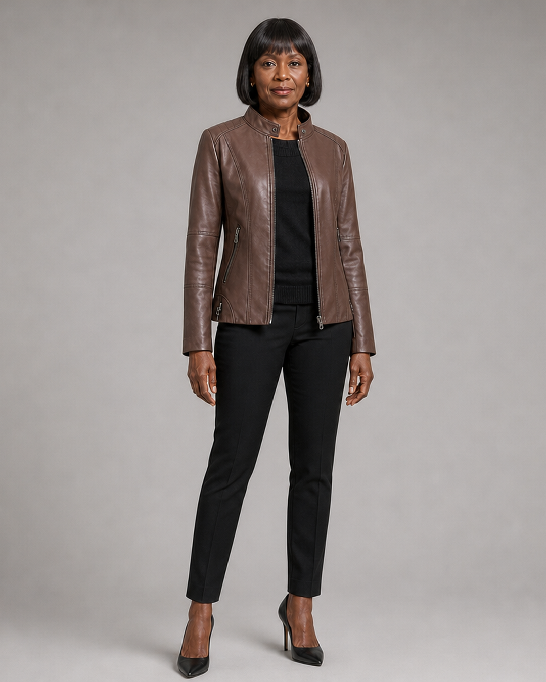 Larissa | Women's Slim-Fit Zip-Up Moto Jacket