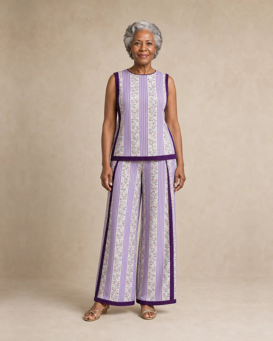 Sierra | Sleeveless Print Top & Wide-Leg Set